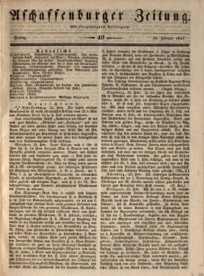 Aschaffenburger Zeitung Freitag 26. Februar 1847