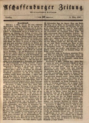 Aschaffenburger Zeitung Dienstag 9. März 1847