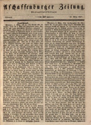 Aschaffenburger Zeitung Mittwoch 10. März 1847