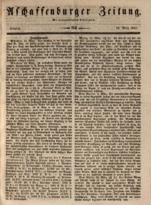 Aschaffenburger Zeitung Dienstag 16. März 1847