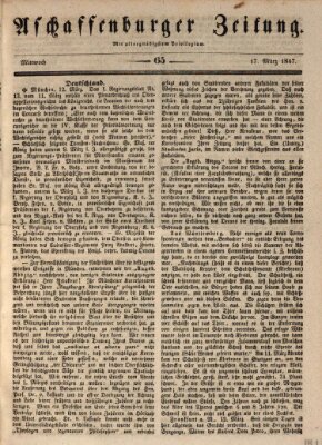 Aschaffenburger Zeitung Mittwoch 17. März 1847