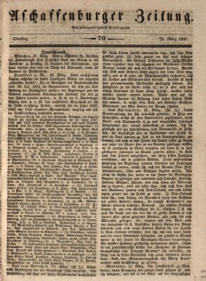 Aschaffenburger Zeitung Dienstag 23. März 1847