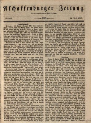 Aschaffenburger Zeitung Mittwoch 14. April 1847