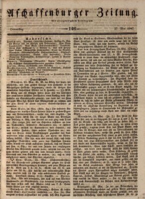 Aschaffenburger Zeitung Donnerstag 27. Mai 1847