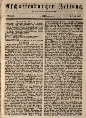 Aschaffenburger Zeitung Mittwoch 9. Juni 1847