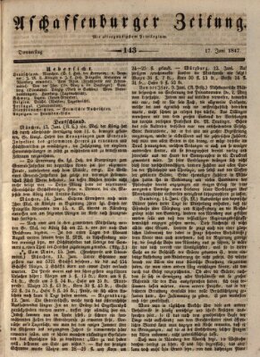 Aschaffenburger Zeitung Donnerstag 17. Juni 1847