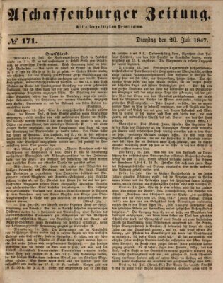 Aschaffenburger Zeitung Dienstag 20. Juli 1847