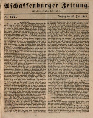 Aschaffenburger Zeitung Dienstag 27. Juli 1847