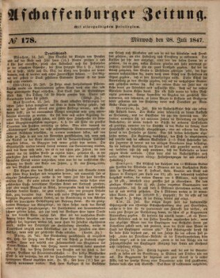 Aschaffenburger Zeitung Mittwoch 28. Juli 1847