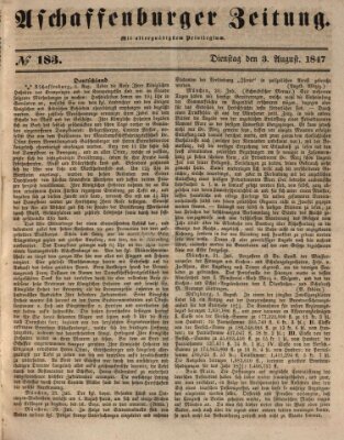 Aschaffenburger Zeitung Dienstag 3. August 1847