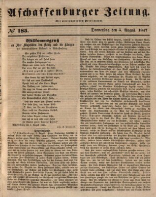 Aschaffenburger Zeitung Donnerstag 5. August 1847