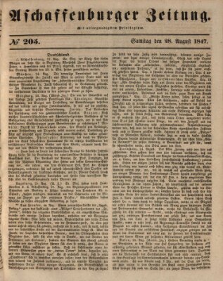 Aschaffenburger Zeitung Samstag 28. August 1847