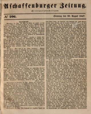 Aschaffenburger Zeitung Sonntag 29. August 1847