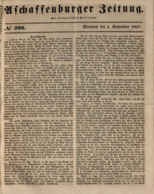 Aschaffenburger Zeitung Mittwoch 1. September 1847