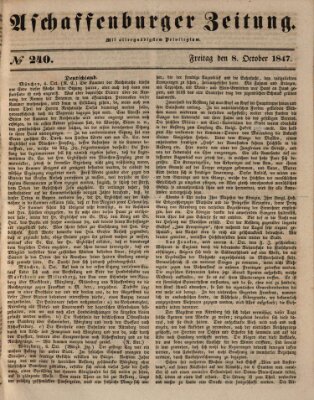 Aschaffenburger Zeitung Freitag 8. Oktober 1847