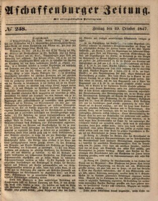 Aschaffenburger Zeitung Freitag 29. Oktober 1847