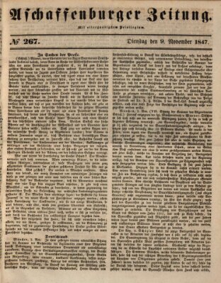 Aschaffenburger Zeitung Dienstag 9. November 1847