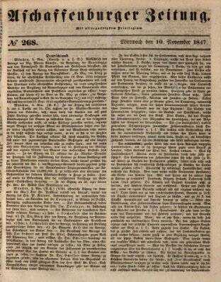 Aschaffenburger Zeitung Mittwoch 10. November 1847