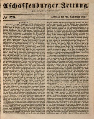 Aschaffenburger Zeitung Dienstag 23. November 1847