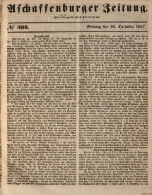 Aschaffenburger Zeitung Sonntag 26. Dezember 1847