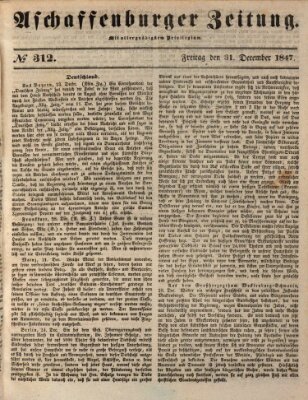 Aschaffenburger Zeitung Freitag 31. Dezember 1847