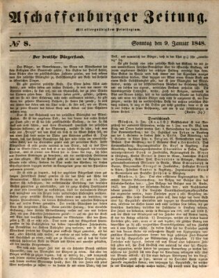 Aschaffenburger Zeitung Sonntag 9. Januar 1848