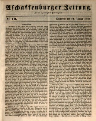 Aschaffenburger Zeitung Mittwoch 12. Januar 1848