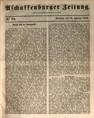 Aschaffenburger Zeitung Sonntag 16. Januar 1848