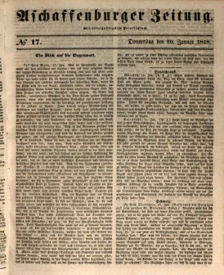 Aschaffenburger Zeitung Donnerstag 20. Januar 1848