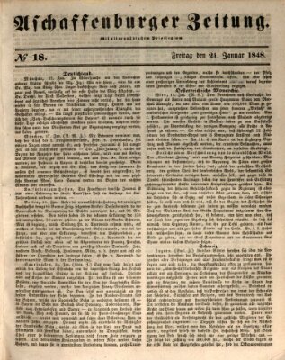 Aschaffenburger Zeitung Freitag 21. Januar 1848