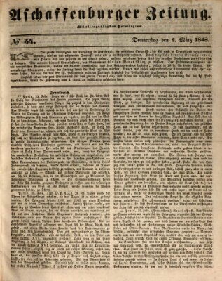 Aschaffenburger Zeitung Donnerstag 2. März 1848