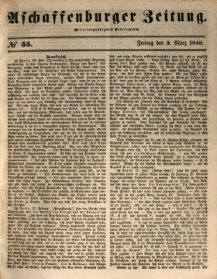 Aschaffenburger Zeitung Freitag 3. März 1848