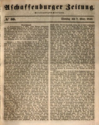 Aschaffenburger Zeitung Dienstag 7. März 1848