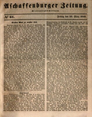 Aschaffenburger Zeitung Freitag 10. März 1848