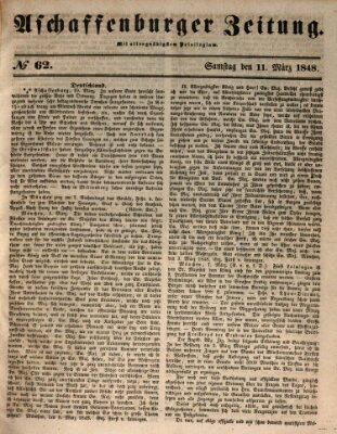 Aschaffenburger Zeitung Samstag 11. März 1848