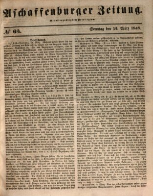 Aschaffenburger Zeitung Sonntag 12. März 1848