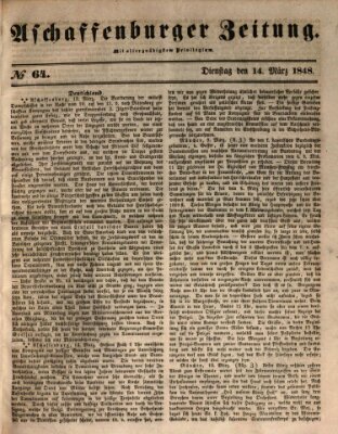 Aschaffenburger Zeitung Dienstag 14. März 1848