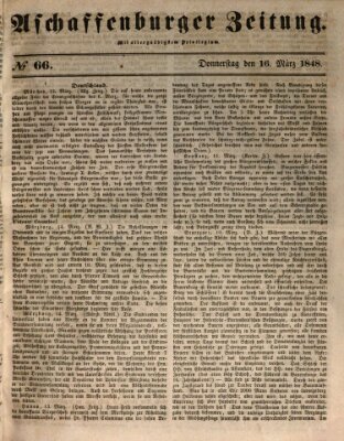 Aschaffenburger Zeitung Donnerstag 16. März 1848