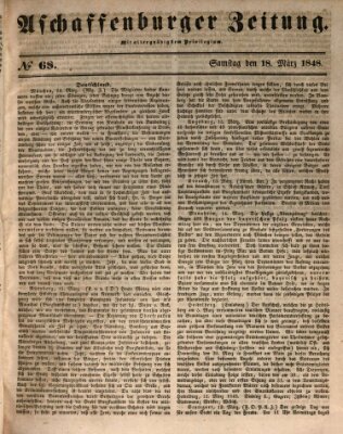 Aschaffenburger Zeitung Samstag 18. März 1848