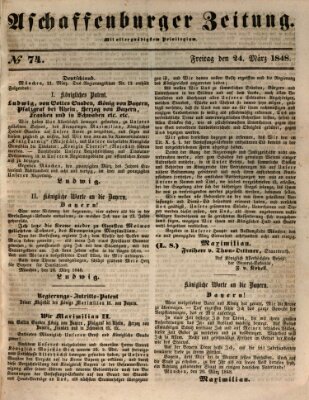 Aschaffenburger Zeitung Freitag 24. März 1848