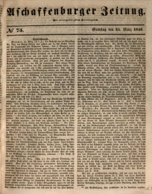 Aschaffenburger Zeitung Samstag 25. März 1848