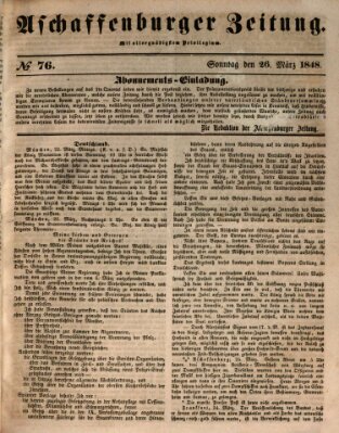 Aschaffenburger Zeitung Sonntag 26. März 1848