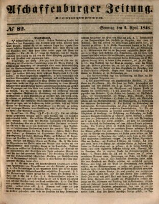 Aschaffenburger Zeitung Sonntag 2. April 1848