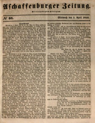 Aschaffenburger Zeitung Mittwoch 5. April 1848