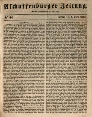 Aschaffenburger Zeitung Freitag 7. April 1848