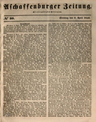 Aschaffenburger Zeitung Sonntag 9. April 1848