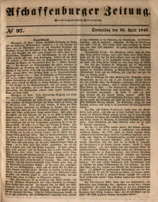 Aschaffenburger Zeitung Donnerstag 20. April 1848