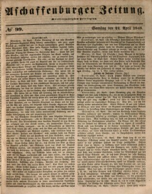 Aschaffenburger Zeitung Samstag 22. April 1848