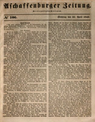 Aschaffenburger Zeitung Sonntag 30. April 1848