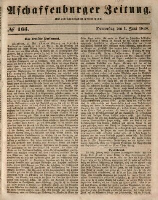 Aschaffenburger Zeitung Donnerstag 1. Juni 1848